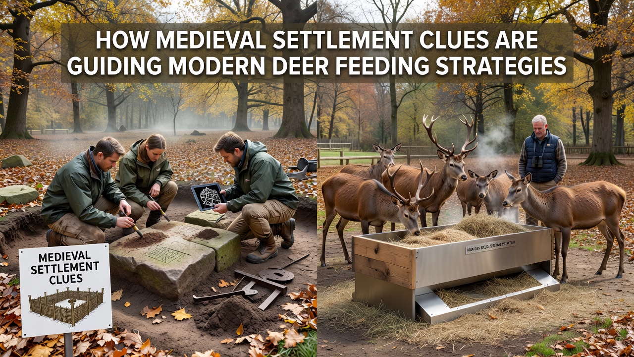 Wildlife researchers examining soil samples from historical deer feeding areas